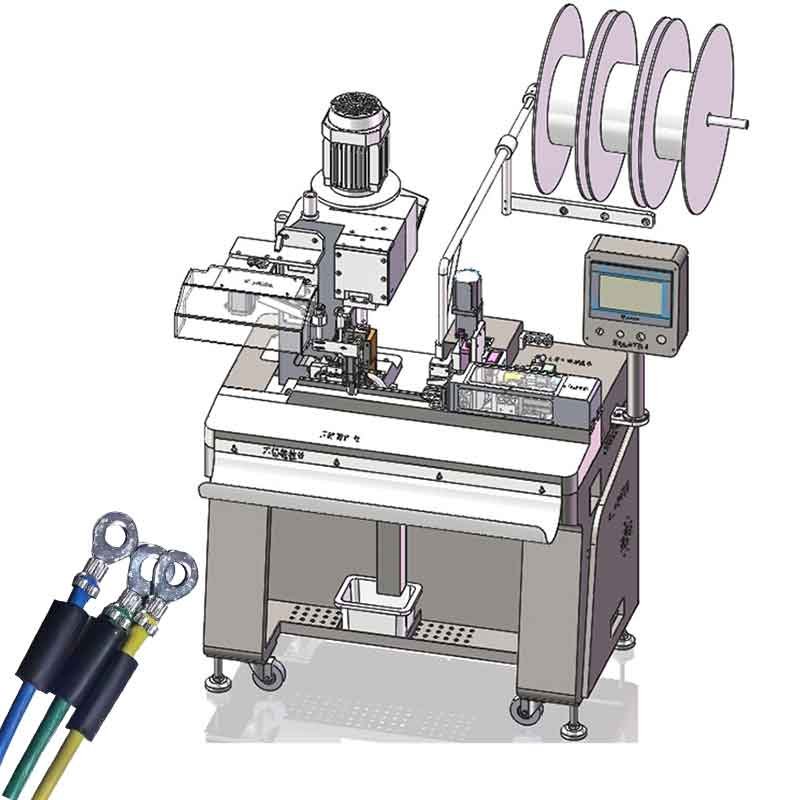 Multicore Cable Strip Crimp to Heat Shrinkable Tubing Insertion