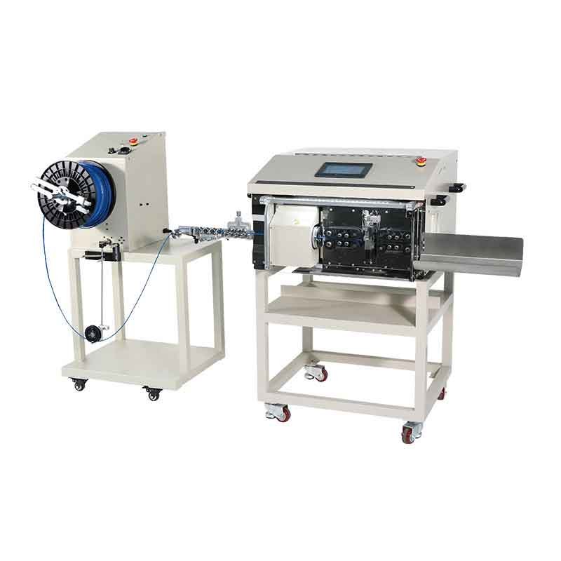 Automatic Coaxial Cable Unwind Cut and Strip System