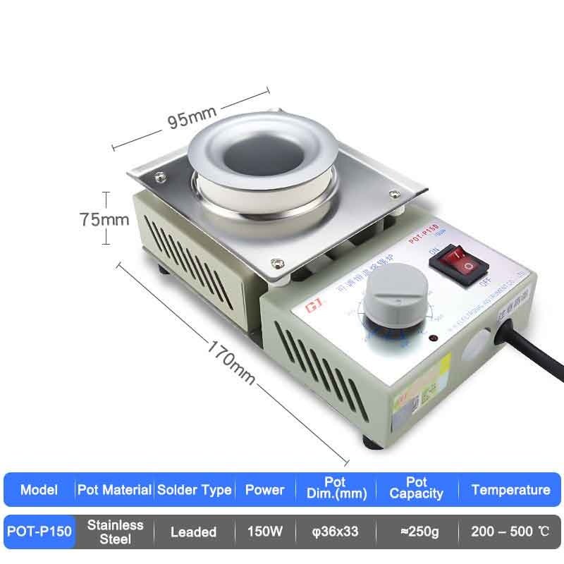 Leaded Stainless Steel Solder Pot