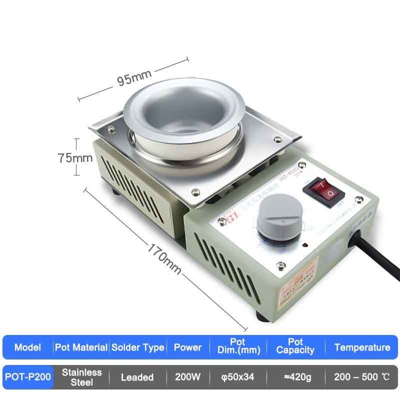 Leaded Stainless Steel Solder Pot